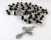 St Jude  Wire Wrapped Rosary Beads In Black Onyx by Unbreakable Rosaries