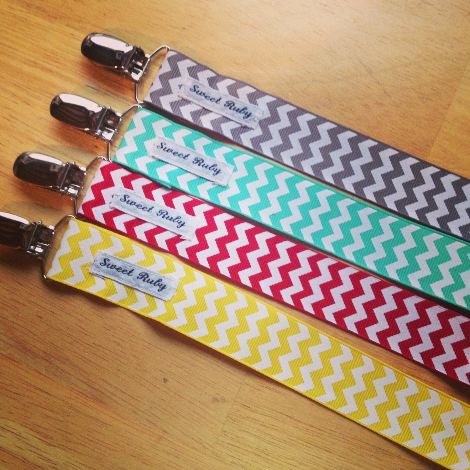 Wide chevron Pacifier clip you choose color