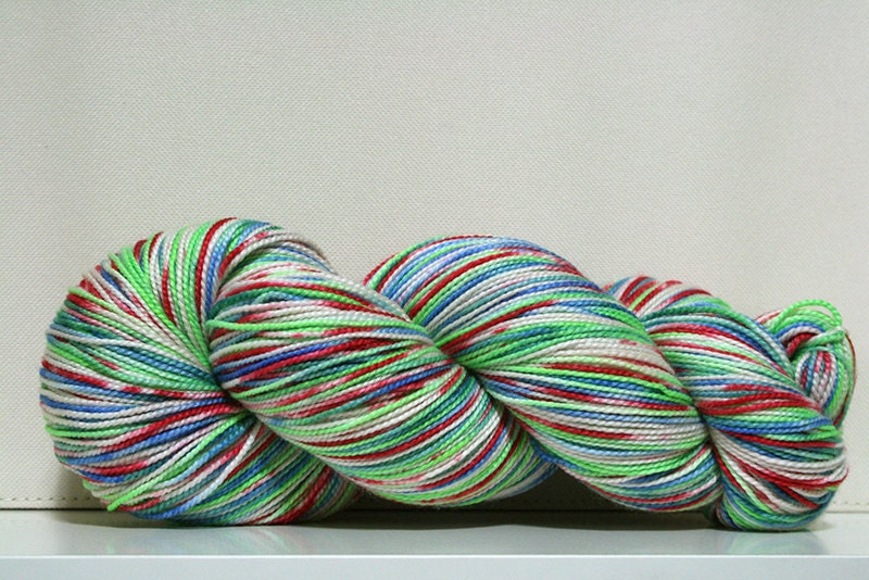hand dyed yarn - Spring Step SILK - Blood & Electricity colorway
