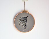 Branch Bouquet II - mixed media embroidery hoop