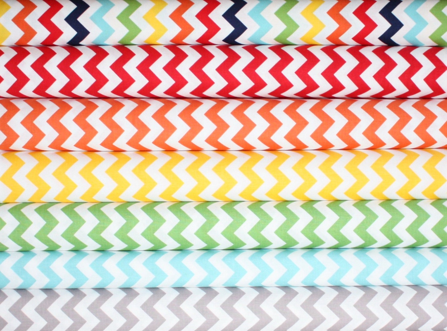 Small Chevron fabric quilt or craft bundle by Riley Blake Designs -Fat Quarter Bundle- 7 total