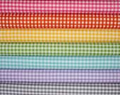 Gingham Rainbow quilt or craft fabric bundle by Riley Blake Designs- Yard Bundle, 7 total