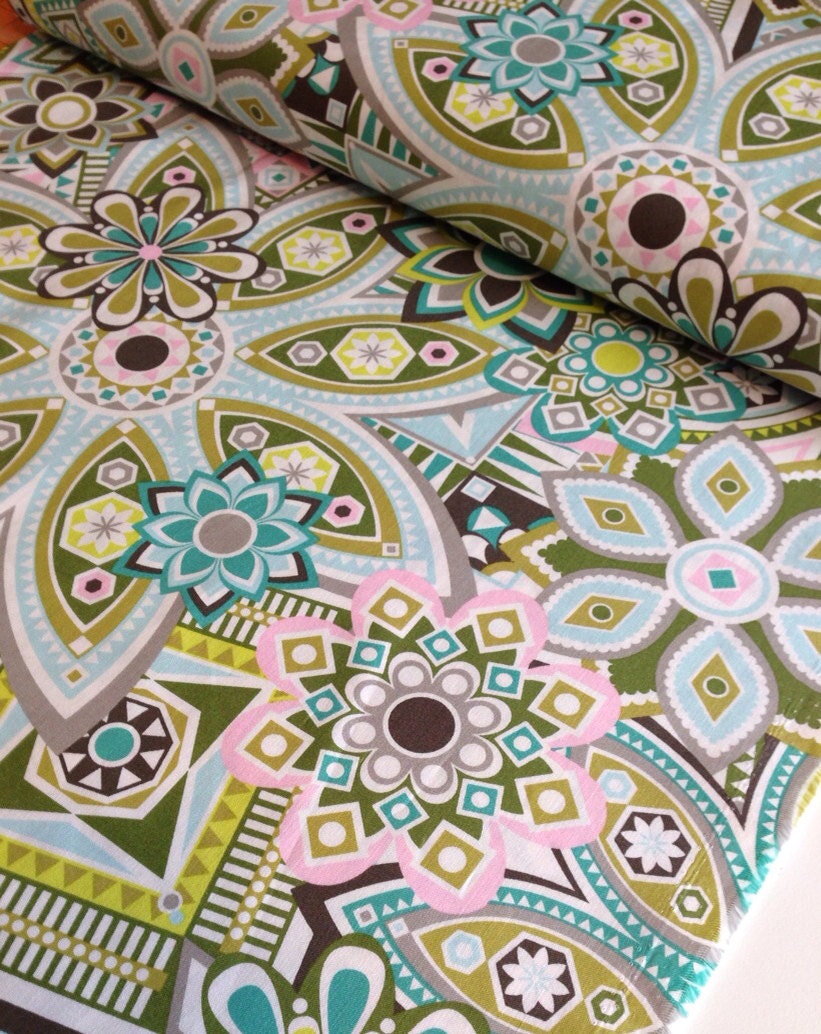 Beechwood Park quilt or craft fabric by Jenean Morrison for Free Spirit- Picnic in Green- Fat Quarter