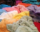 Minky Scraps Destash Full/Stuffed LARGE Flat Rate Box Wide Variety of Colors BIG Pieces Minkee