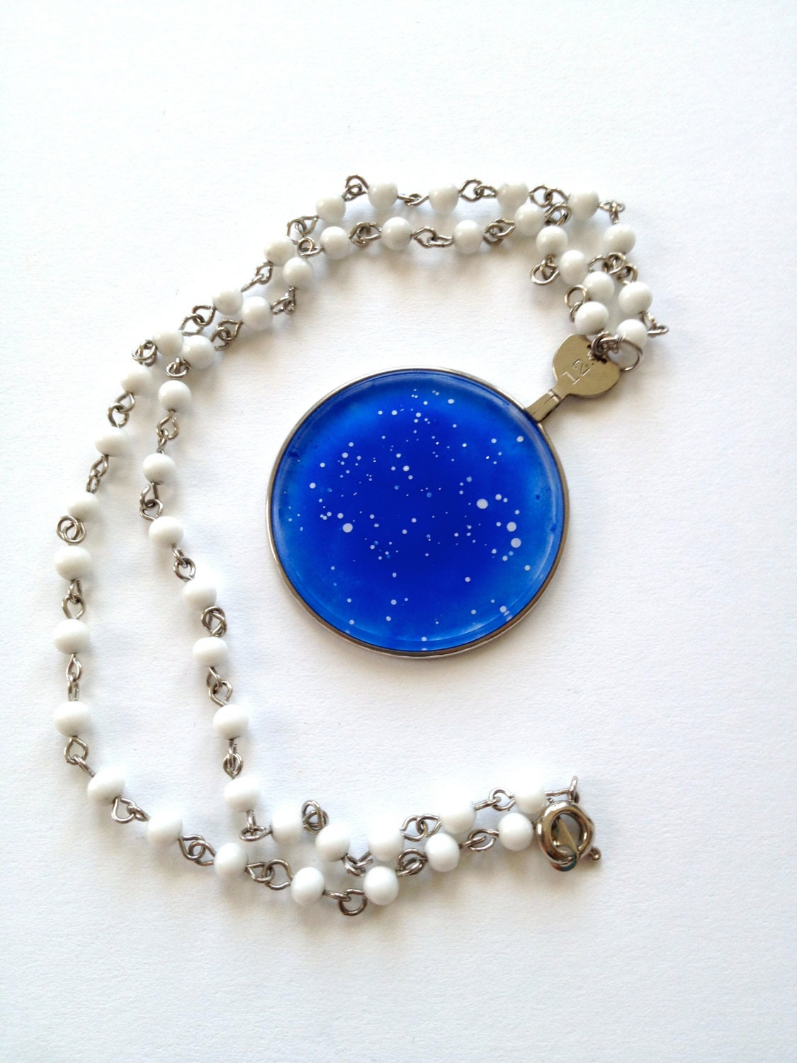 Mother's Day Personalized Star Pendant on Choice of Chain - Hand Painted Star Chart -  Exact Stars on Special Date