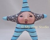Lucky Star Robin Egg Blue and Pale Blue with Green eyes
