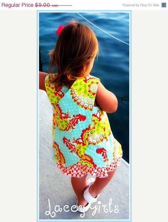 On Sale 2.50 Off Whimsy Couture Sewing Tutorial ebook reversible -- Criss Cross Tunic -- PDF 3m - 12 girls PDF Instant