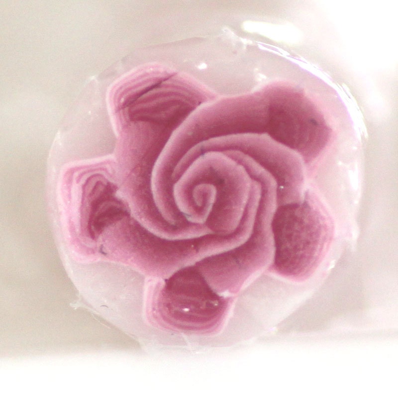 Pink Rose, Polymer Clay Flower Cane, Light Pink Millefiore e455