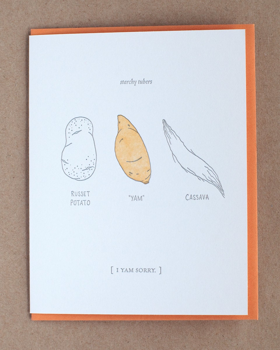 I Yam Sorry card
