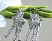 Bridal Earrings, Wedding Earrings, Crystal Chandelier Earrings, Rhinestone Earrings, Vintage Earrings, Silver Drop Earrings, Bridal Jewelry