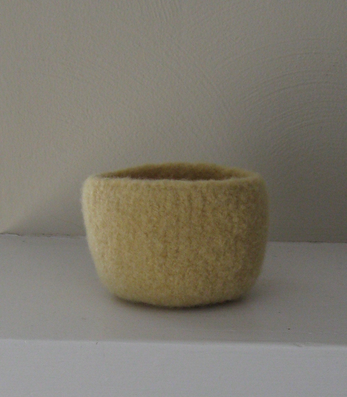 Felted Wool Small Bowl in Maize - In Stock - Ready to Ship - OOAK