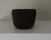 Dark Chocolate Felted Bowl - In Stock - Ready to Ship