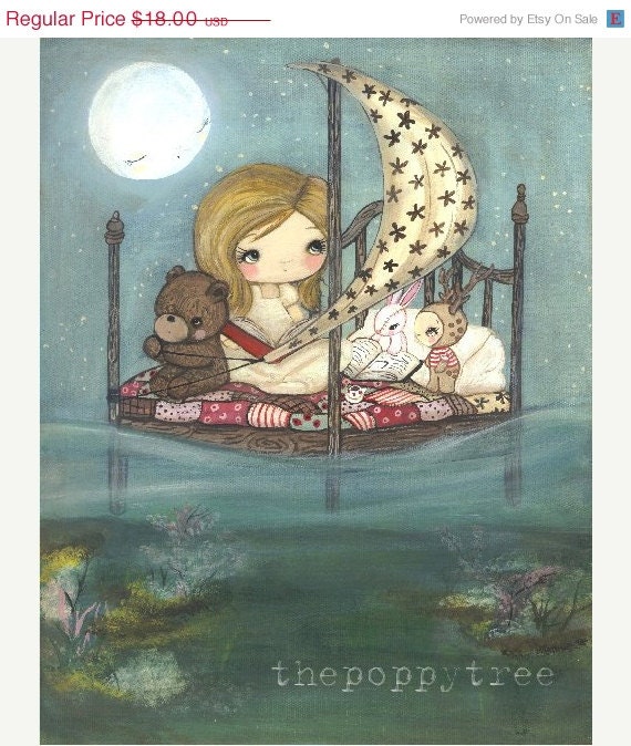 Children Wall Art Print Fairy Tale---My Bed is a Boat