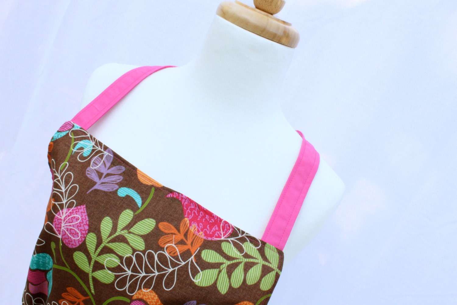 Neon Pink Modern Garden themed Apron