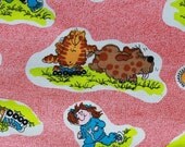 vintage 1978 fabric - novelty print - whimsical world of Barbara Alexander with wacky characters