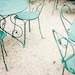 Green Chairs - Fine Art Photography print - mint aqua green metal chairs - pale beige cream wall art - spirals shabby chic - 8x10 photograph