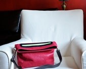 Leather Foldover Bag - The Abby Satchel in Hot Pink