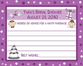 24 Personalized Bridal Shower Advice - Happy Couple - Purples