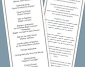 Personalized LDS Baptism Printable Program for Boys