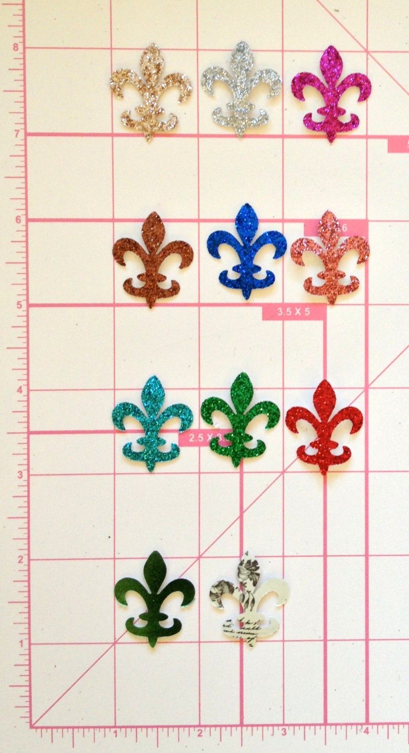 Bag of 20 Self-Adhesive Die Cut 1 Inch Fleur De Lis Stickers CHOOSE from 11 Colors Styles