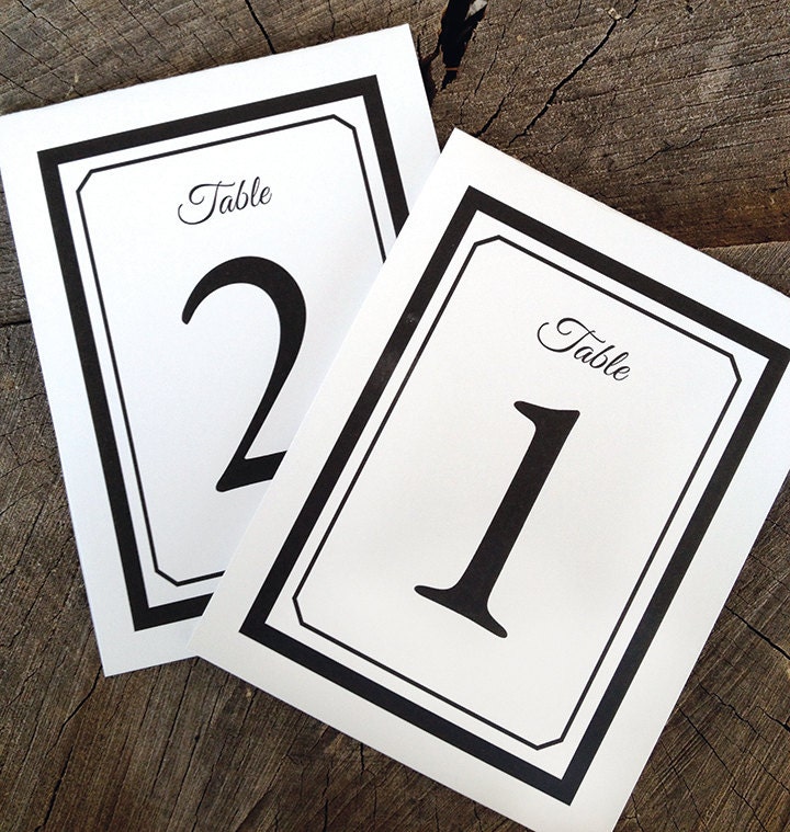 Table Numbers 1 thru 10  -  Folded Tent Style - Retro Modern