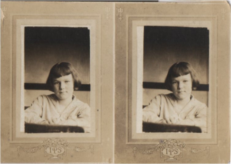 VINTAGE PHOTO STRIP - Little School Girl Photo -  1920's Gem / Wallet Photo