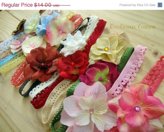 40% OFF SUPER SALE Lace Ric Rac Interchangeable Headband & Flower Collection