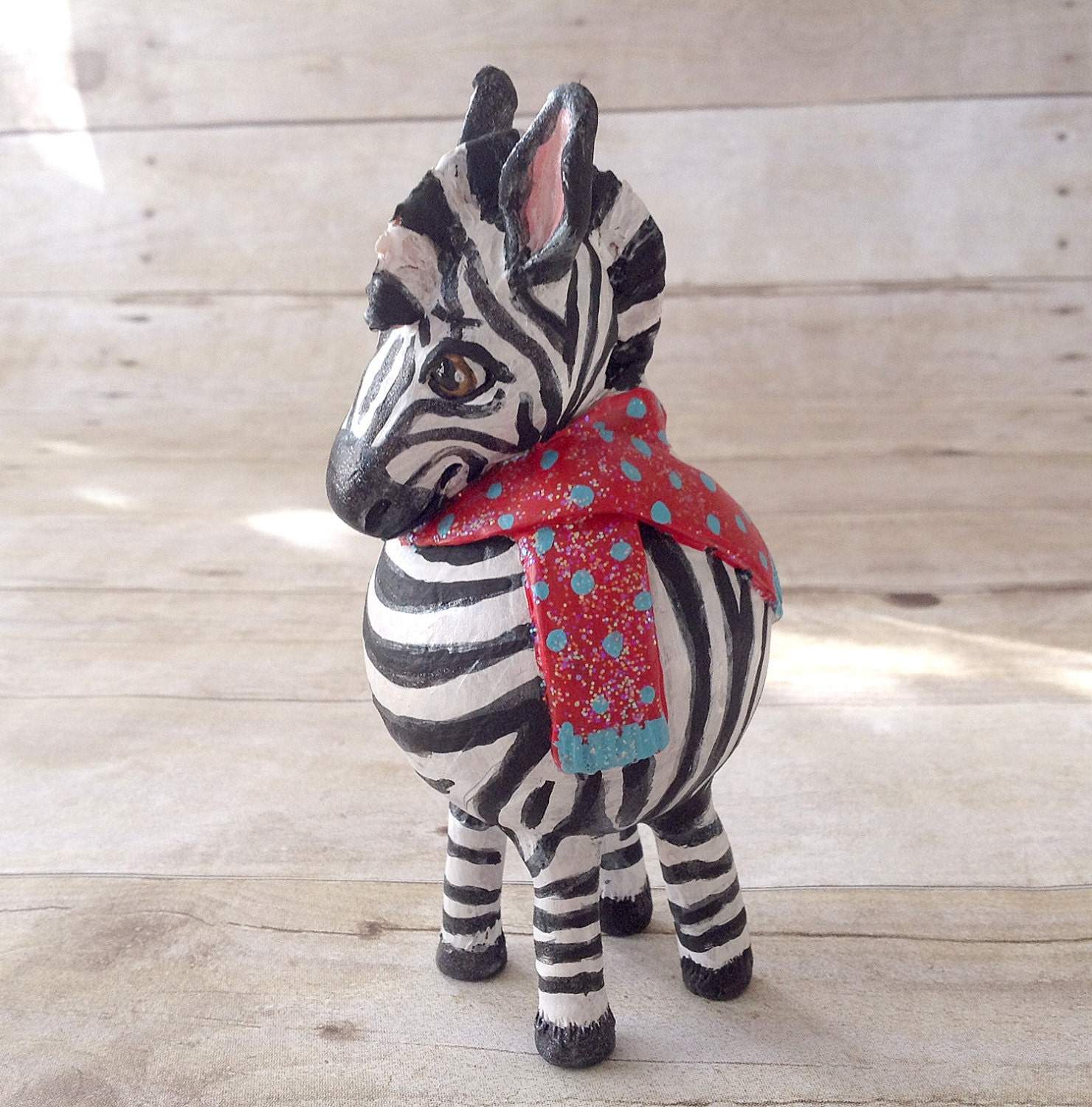 Baby Zebra Christmas Ornament: Original handmade decoration