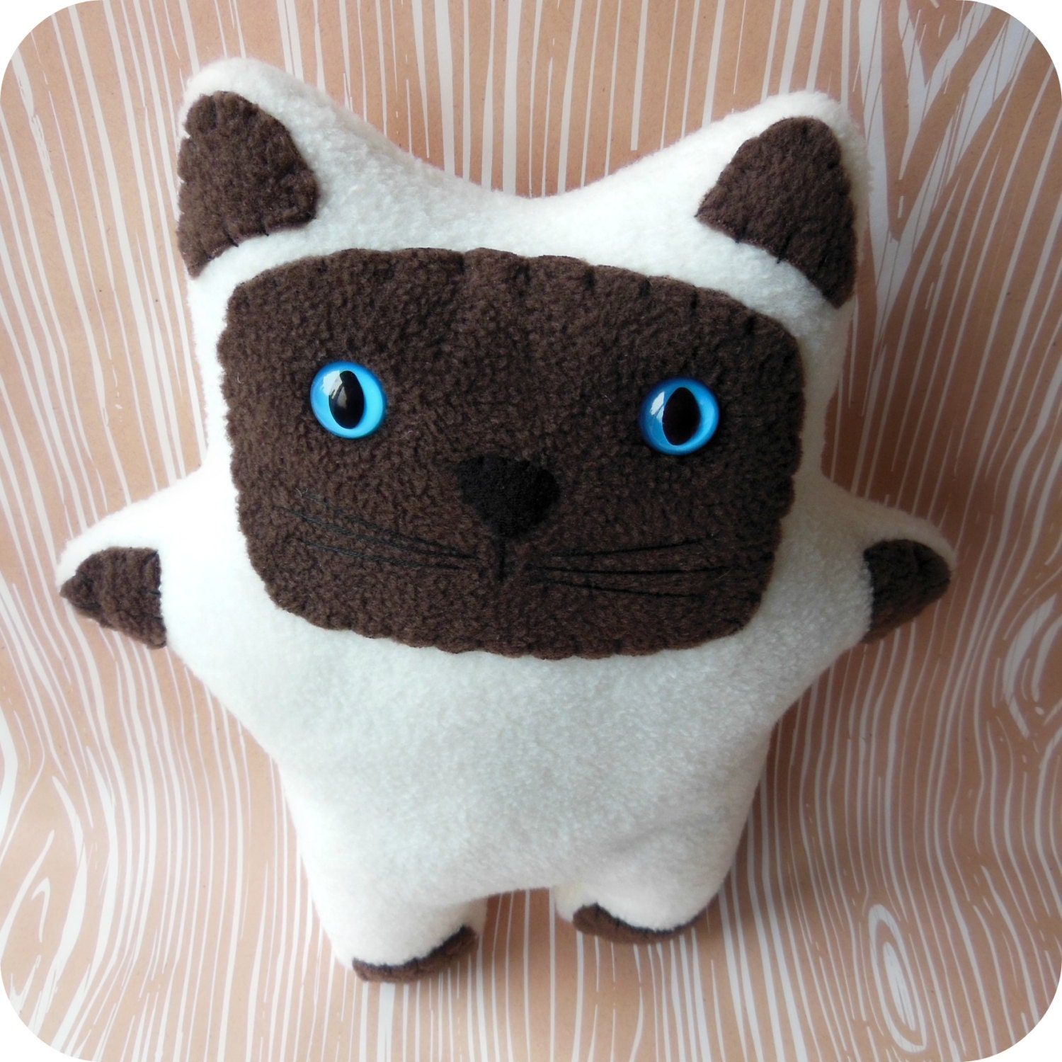 Stuffed Kitty Cat Vegas - Light Chocolate Point Siamese Plush Cat