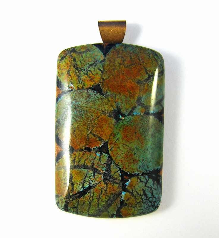 Fabulous Faux Collection - Faux Turquoise Polymer Clay Pendant Circles