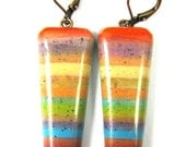 Southwestern Landscapes Series - Chasing Rainbows Polymer Clay Earrings Wedge