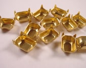 Brass Octagon Prong Settings 8x6 NO RINGS