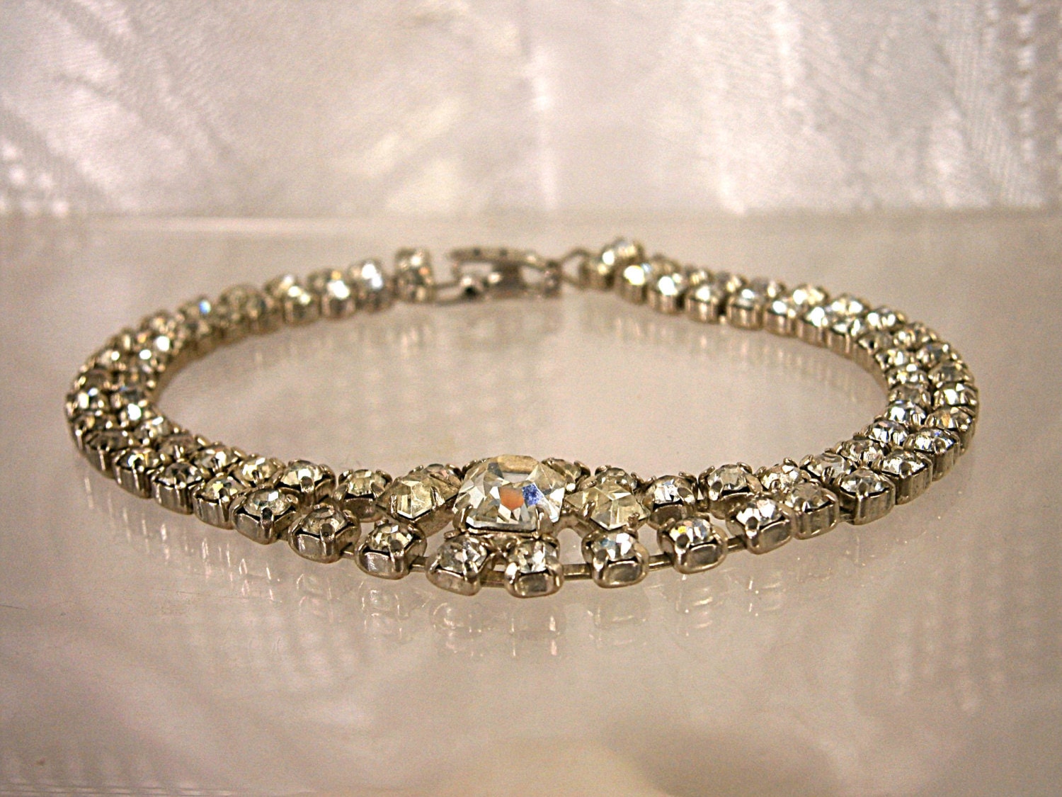 Vintage Double Strand Rhinestone Bracelet