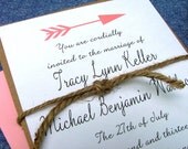 Arrow Wedding Invitation set, printed or print your own available too