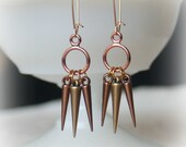 Simple spike earrings - copper and gold color