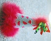 boutique RED PICNIC WATERMELON birthday party hat with korker bow and headband