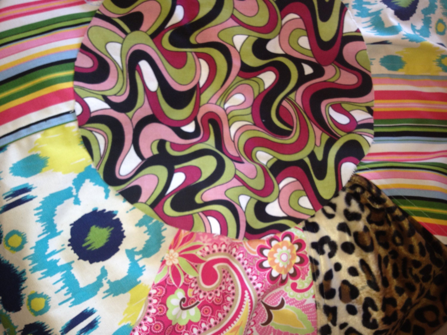 Funky bohemian paisley okay and leopard bean bag chair nearly completed