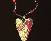 Spatterd in Gold Heart Necklace