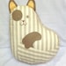 Big cat pillow in  neutral sand and cream