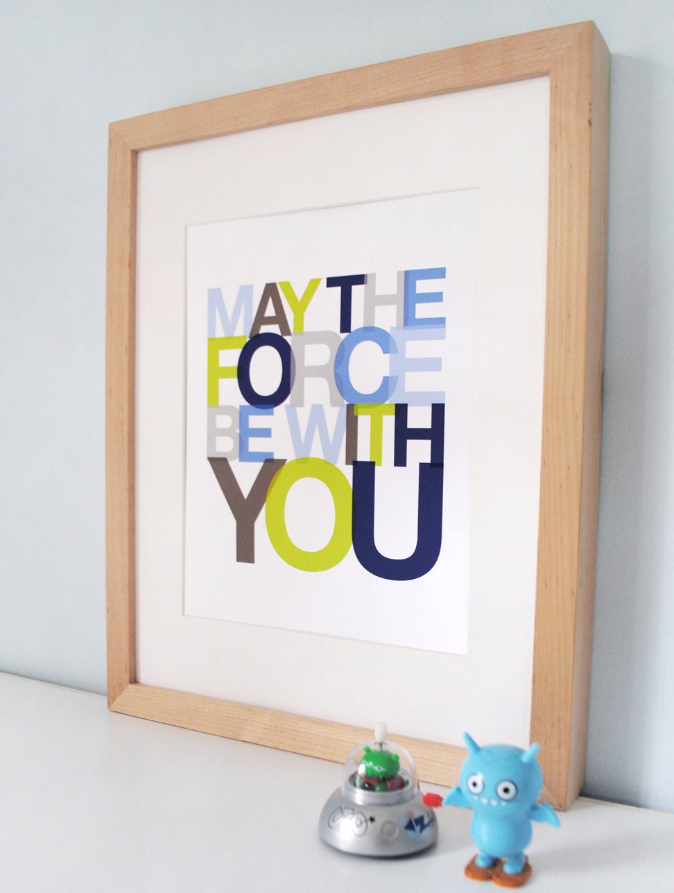 NEW - May The Force Be With You Star Wars nursery print - favorite sayings modern kids wall art typography poster - ready to ship - 8x10