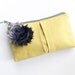 Pleated Clutch Purse, Gold, Navy and Grey, Zippered Pouch, Bridesmaid Clutch, Wedding Clutch, Custom Colors