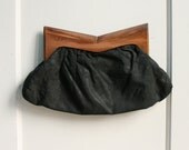 Vintage Mid Century Damask Clutch / Retro Handbag
