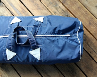 Giant Vintage Nylon Duffel Bag / Fathers Day, Satchel, Gym Bag, Weekender