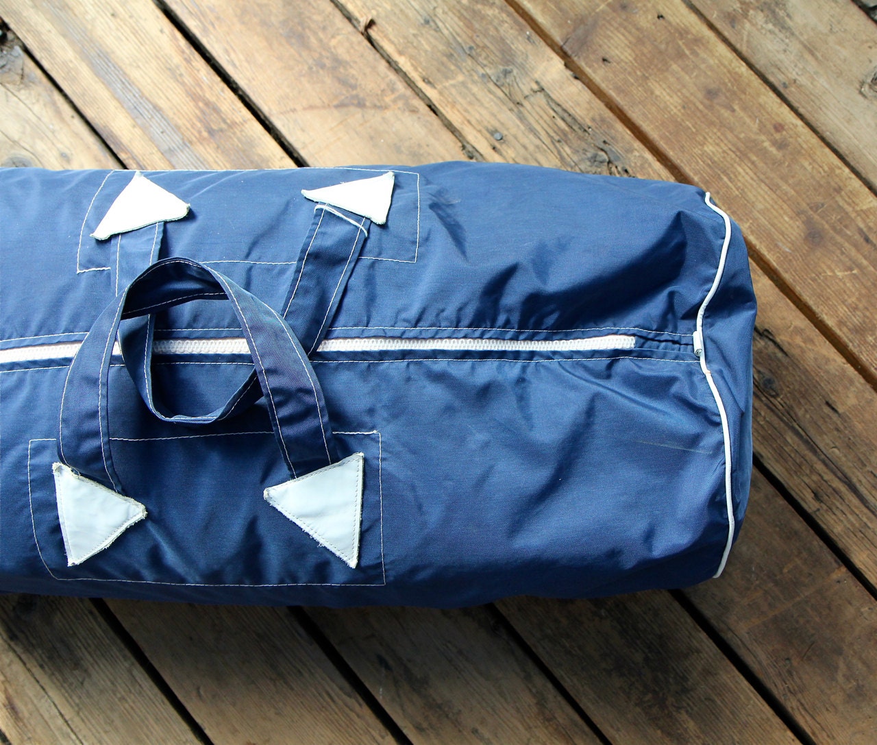 Giant Vintage Nylon Duffel Bag / Fathers Day, Satchel, Gym Bag, Weekender