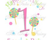 rainbow Candy Birthday Shirt first 1st 2nd 3rd Name AGE girl 4th 5th 6th 7 tee