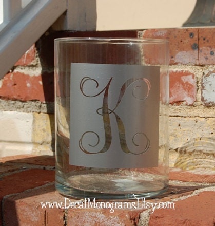 Square with Initial Vinyl Monogram Decal