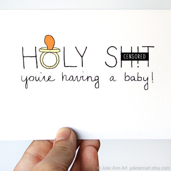 Pregnancy Card. Congratulations New Baby Card. Baby Shower Card. Mature.