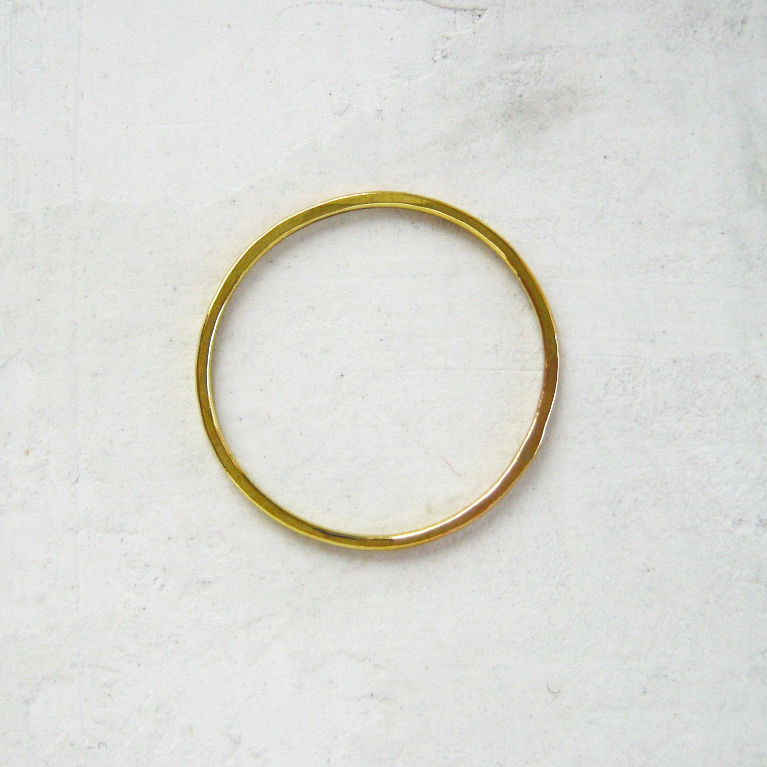 Thin 14K Recycled Gold Ring Hammered Texture Stacking