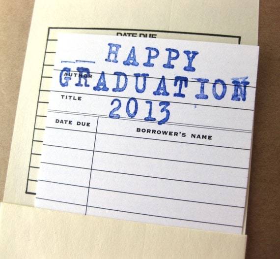 Graduation Card 2013 // Personalized Custom Message Library Card