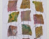 Original Colour Study, Collage with Stitch, Textile Art, Fibre Art, Paper, Unique,